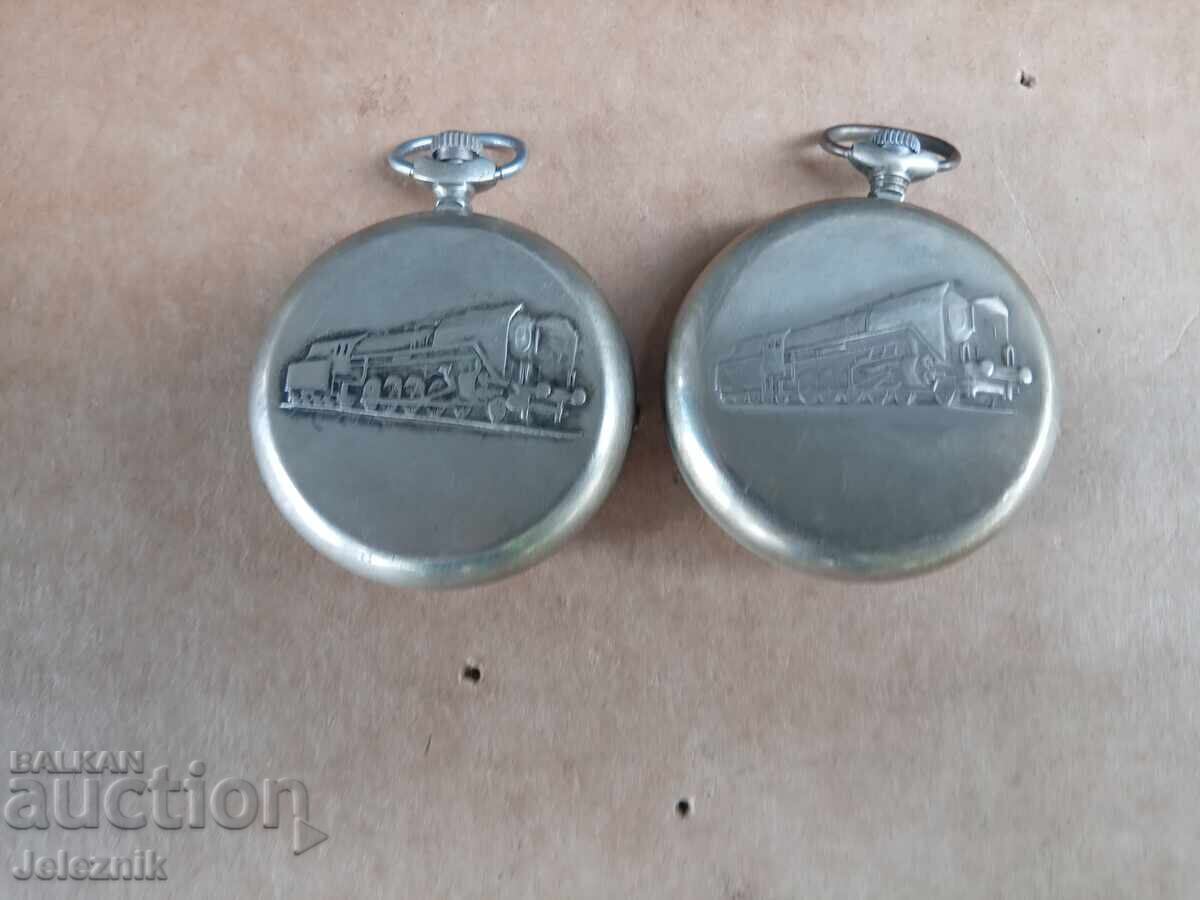 2×Ceasuri de buzunar Molnia Locomotiv - Funcționează cu preț 150.00 BGN | € 76.69 2×Ceasuri de buzunar Molnia Locomotiv - Funcționează cu preț 150.00 BGN | € 76.69