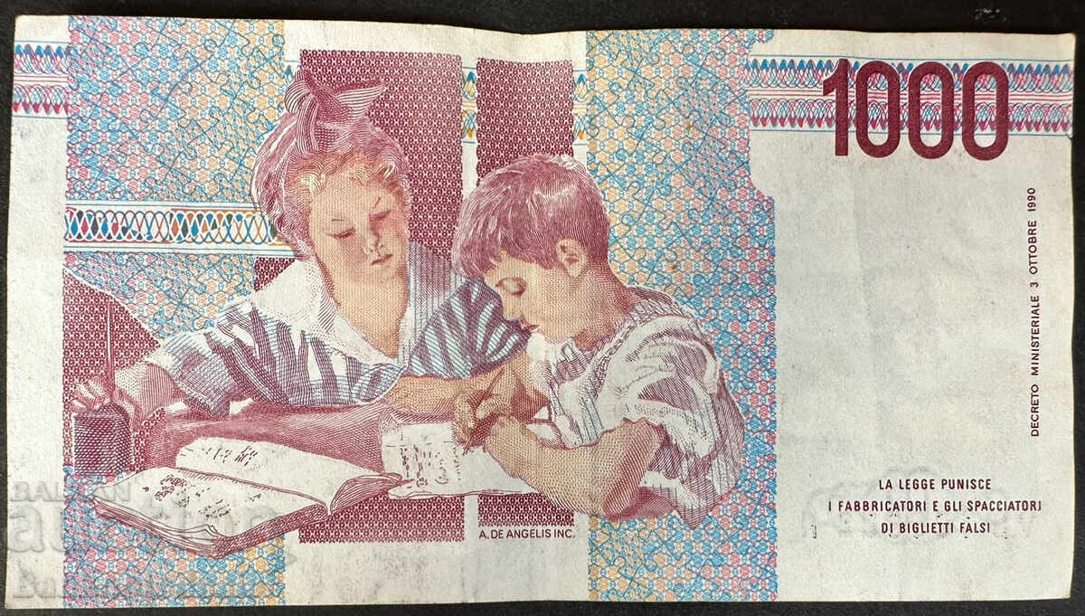 Italy 1000 Lire 1990 Pick 112 Ref  6602 с цена 7.00 лв. | € 3.58