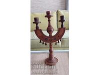 Wood carving candlestick for connoisseurs