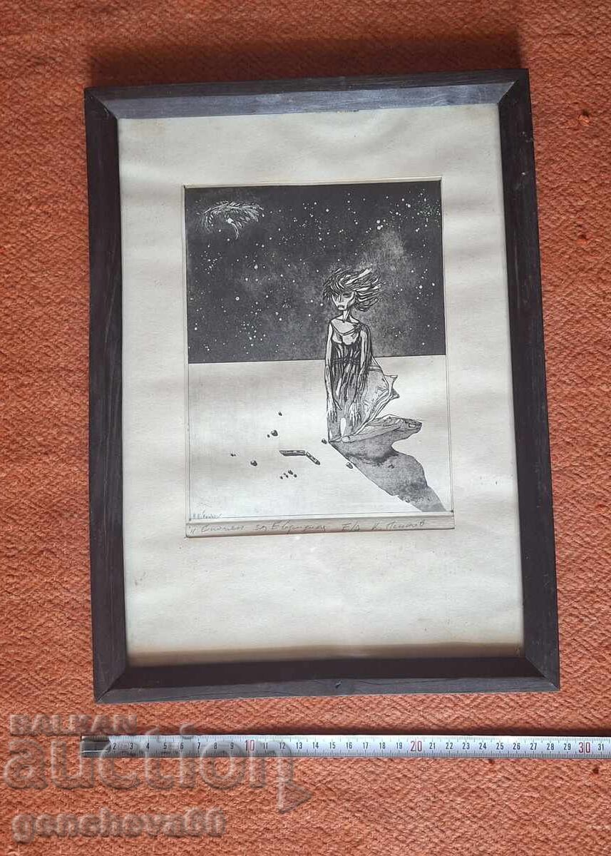 Licitație Litoografie originală „Eurydice” K. Penkov