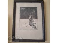 Litoografie originală „Eurydice” K. Penkov