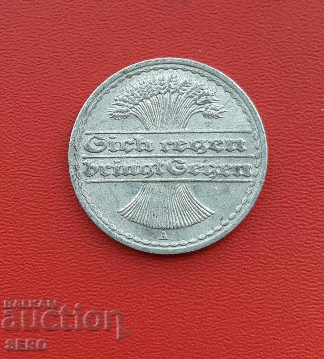 Germany-50 Pfennig 1921 A-Berlin with price 0.40 BGN | € 0.20