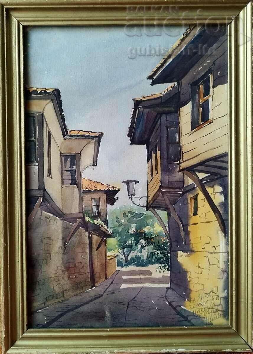 Pictură, peisaj, acuarelă, 1980