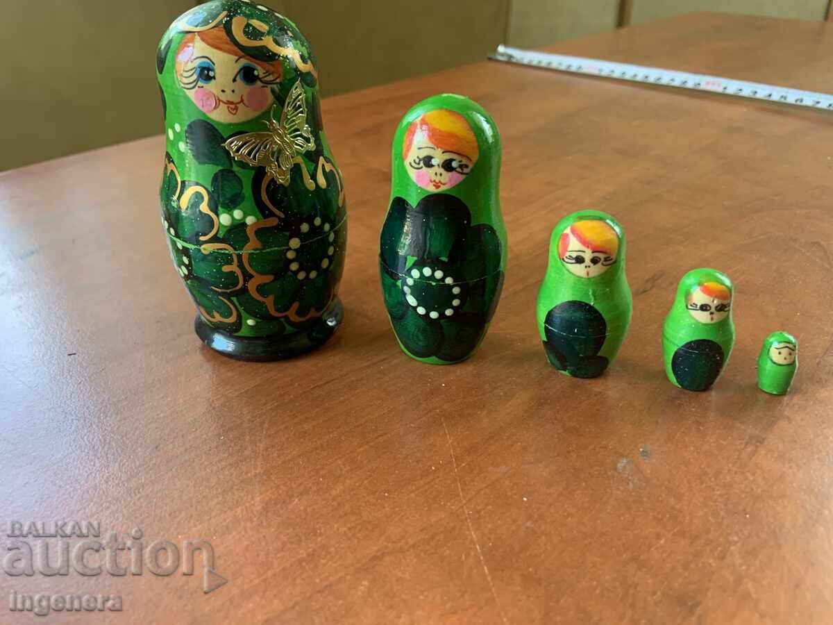 МАТРЬОШКА МАТРЬОШКИ КУКЛА ДЪРВО СТАРИННА-5 БРОЯ МАТРЬОШКА МАТРЬОШКИ КУКЛА ДЪРВО СТАРИННА-5 БРОЯ