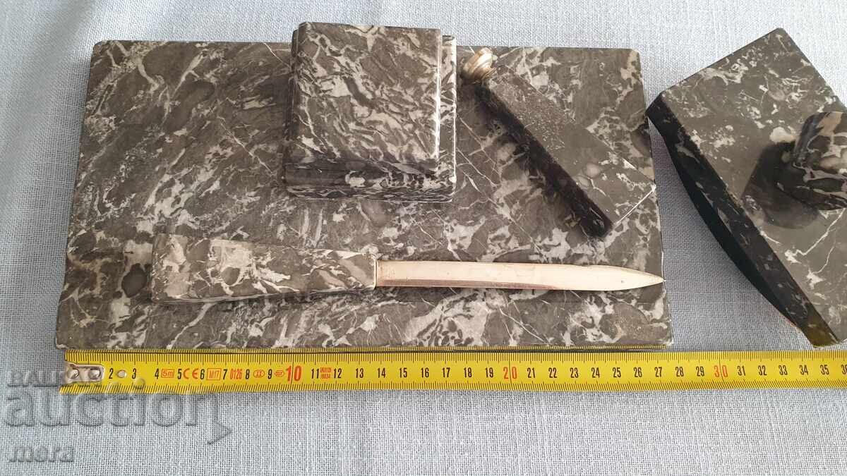 Комплект мраморна мастилница с аксесоари за бюро - 5 Комплект мраморна мастилница с аксесоари за бюро - 5