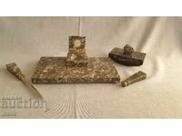 Set de călimară din marmură cu accesorii pentru birou