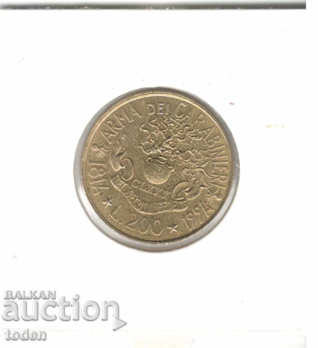 Auction Italy - 200 Lire - 1994 R - KM#164 - Arm of Carabinieri Auction Italy - 200 Lire - 1994 R - KM#164 - Arm of Carabinieri