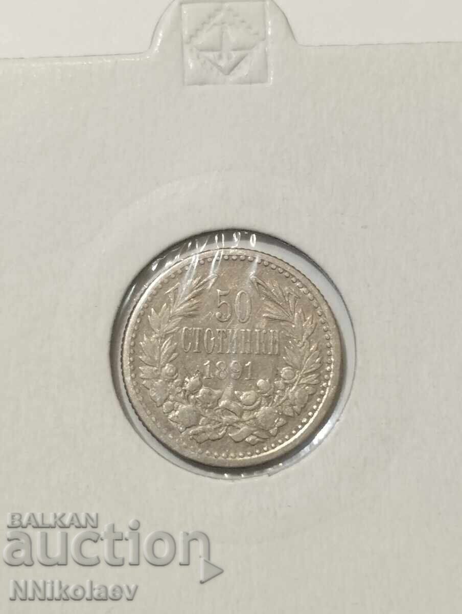 50 stotinki 1891 g. Principatul Bulgariei cu preț 30.00 BGN | € 15.34