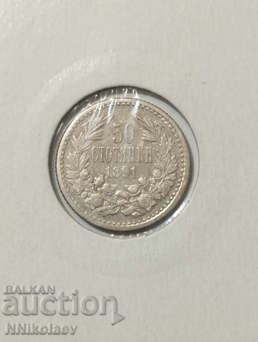 50 stotinki 1891 g. Principatul Bulgariei