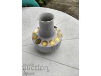 Vază veche germană din porțelan cu aurire