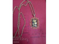 Antique necklace, steel and Gold Plated