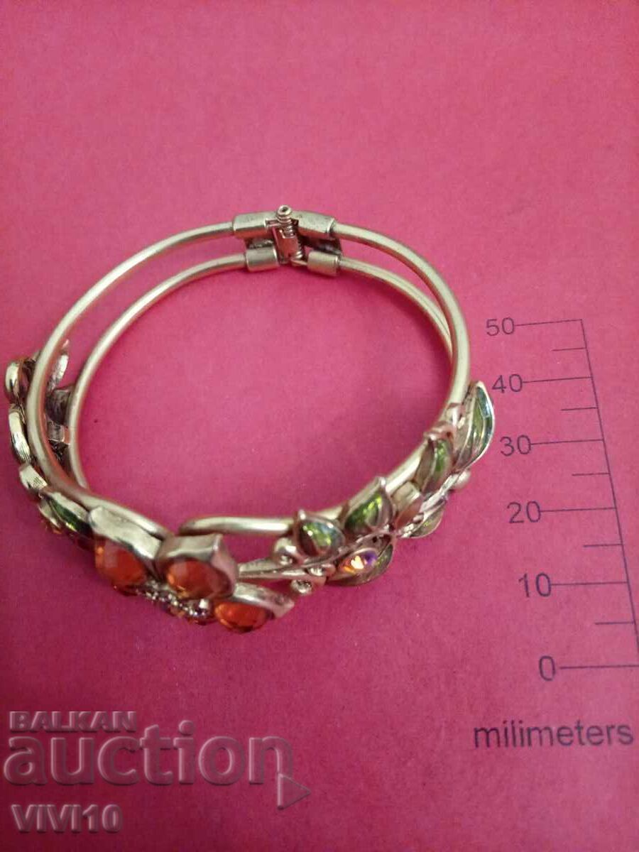 Antique enamel bracelet with stones