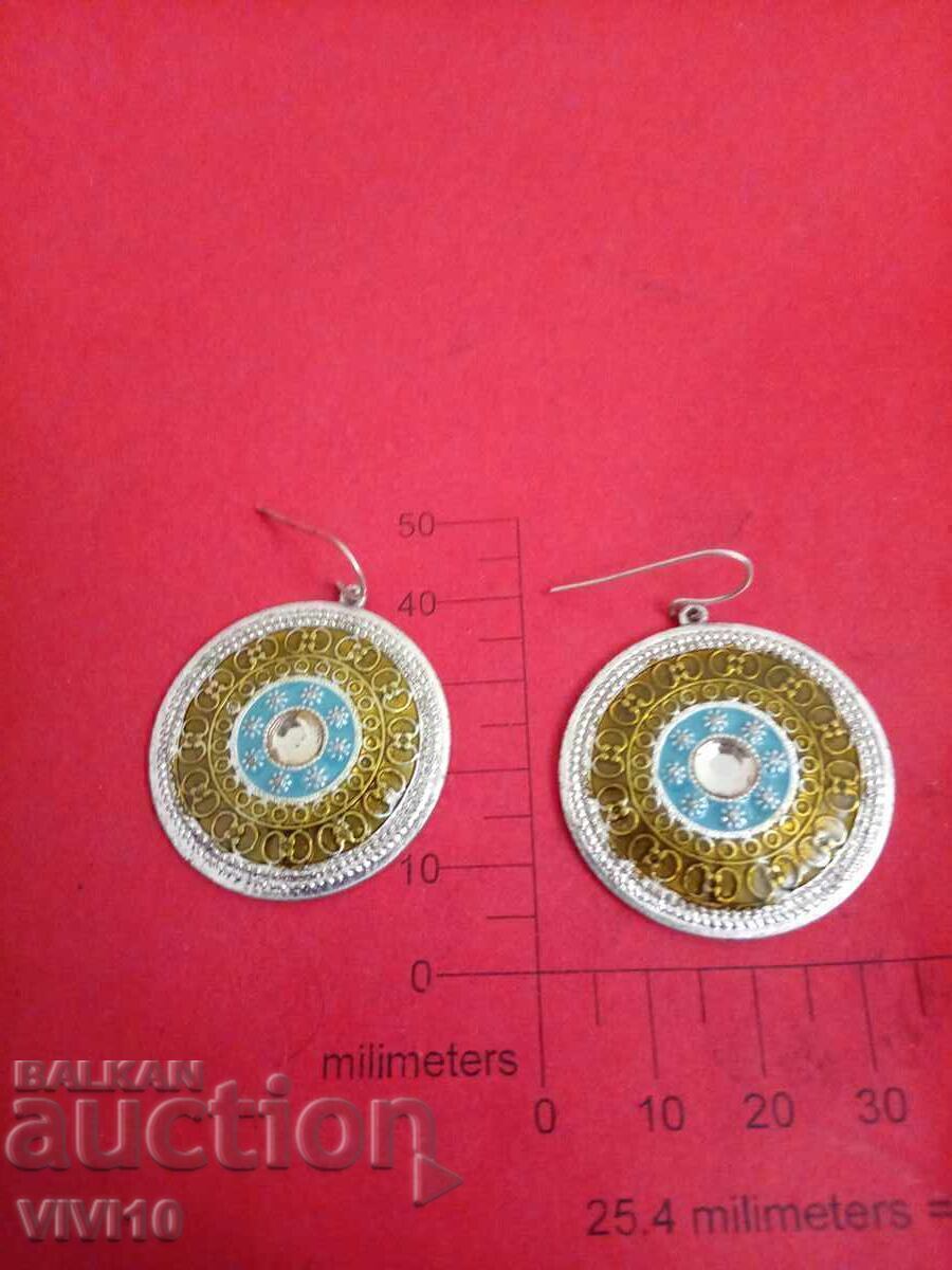 Старинни обици  с емаил