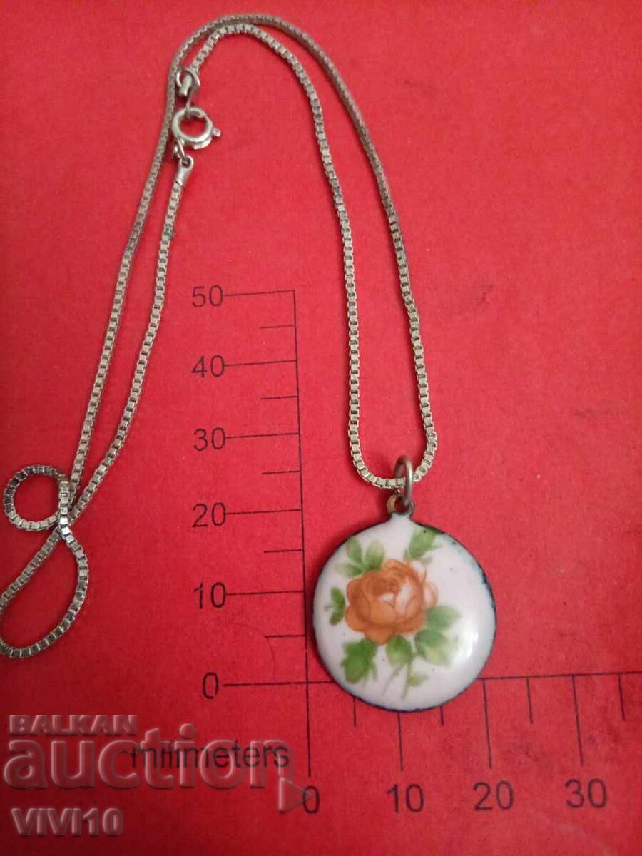 Antique porcelain necklace