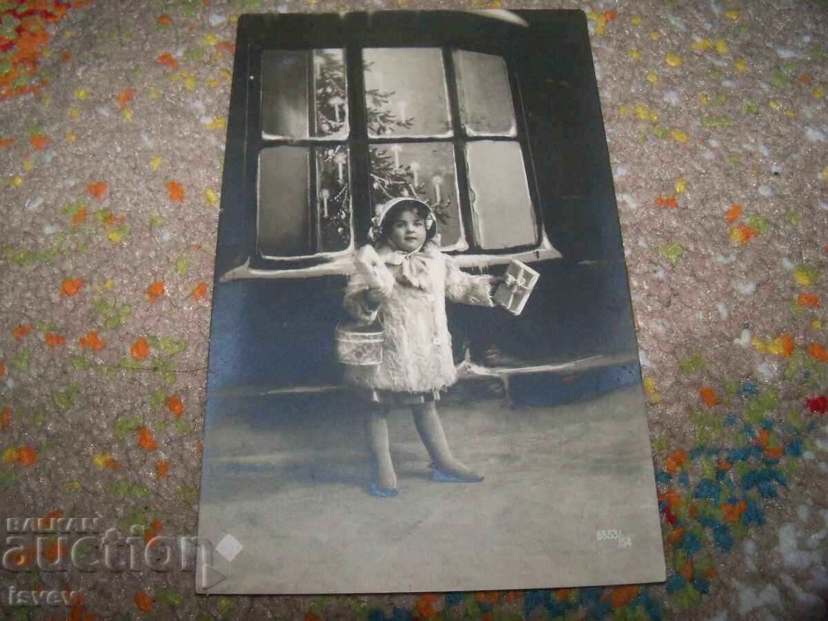 Carte poștală veche de Anul Nou, circa 1920 Carte poștală veche de Anul Nou, circa 1920