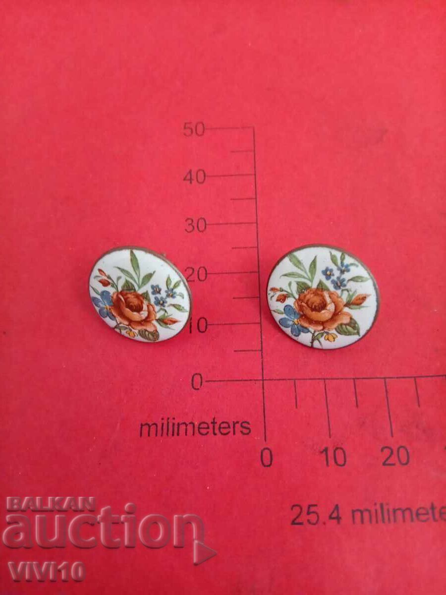 Αντίκες σκουλαρίκια με σμάλτο