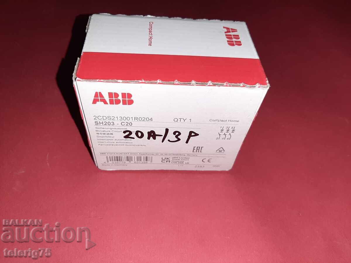 Three-phase Circuit Breaker ABB, 20A - GERMANY with price 20.00 BGN | € 10.23