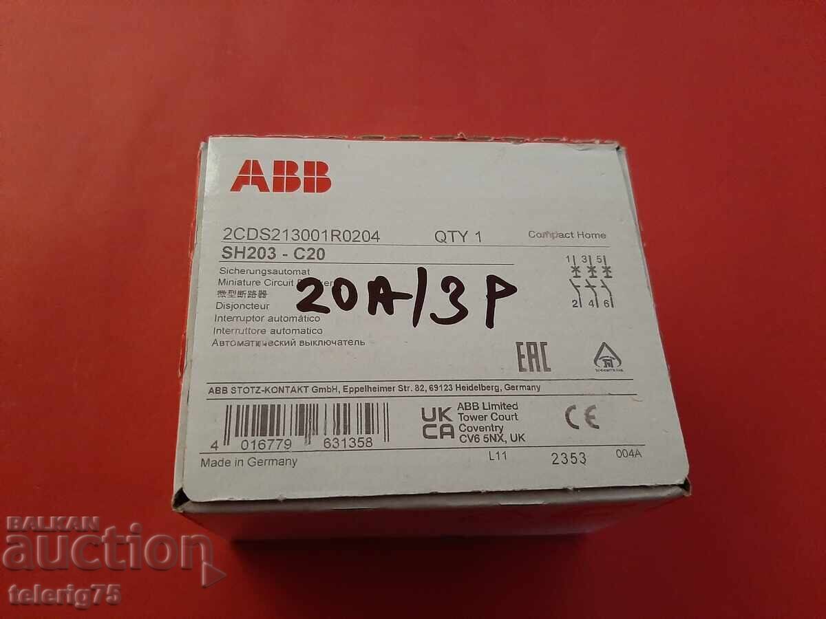 Three-phase Circuit Breaker ABB, 20A - GERMANY