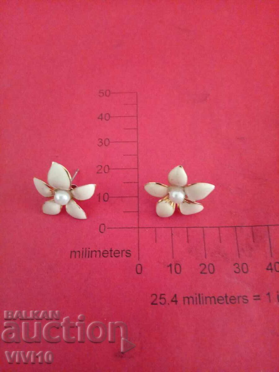 Старинни обеци с емаил Старинни обеци с емаил