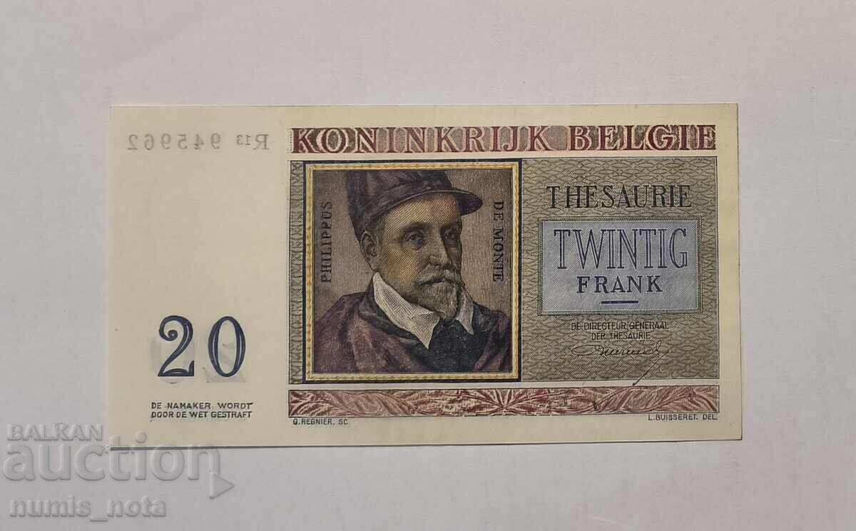 Belgium 20 Francs 1956 with price 14.00 BGN | € 7.16 Belgium 20 Francs 1956 with price 14.00 BGN | € 7.16