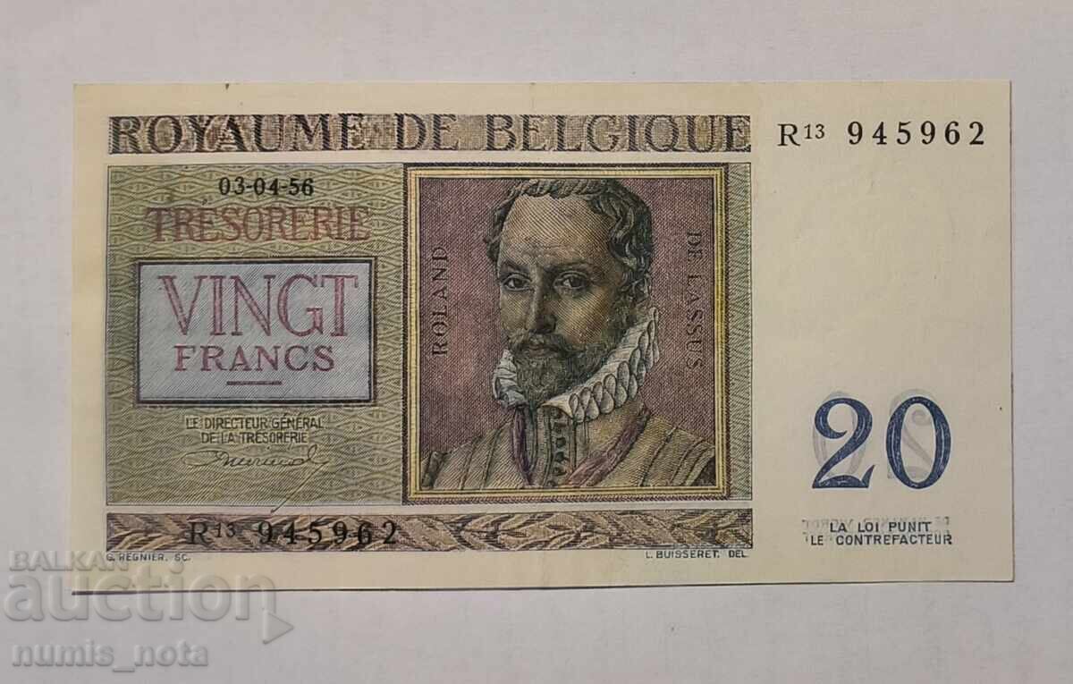 Belgium 20 Francs 1956 Belgium 20 Francs 1956