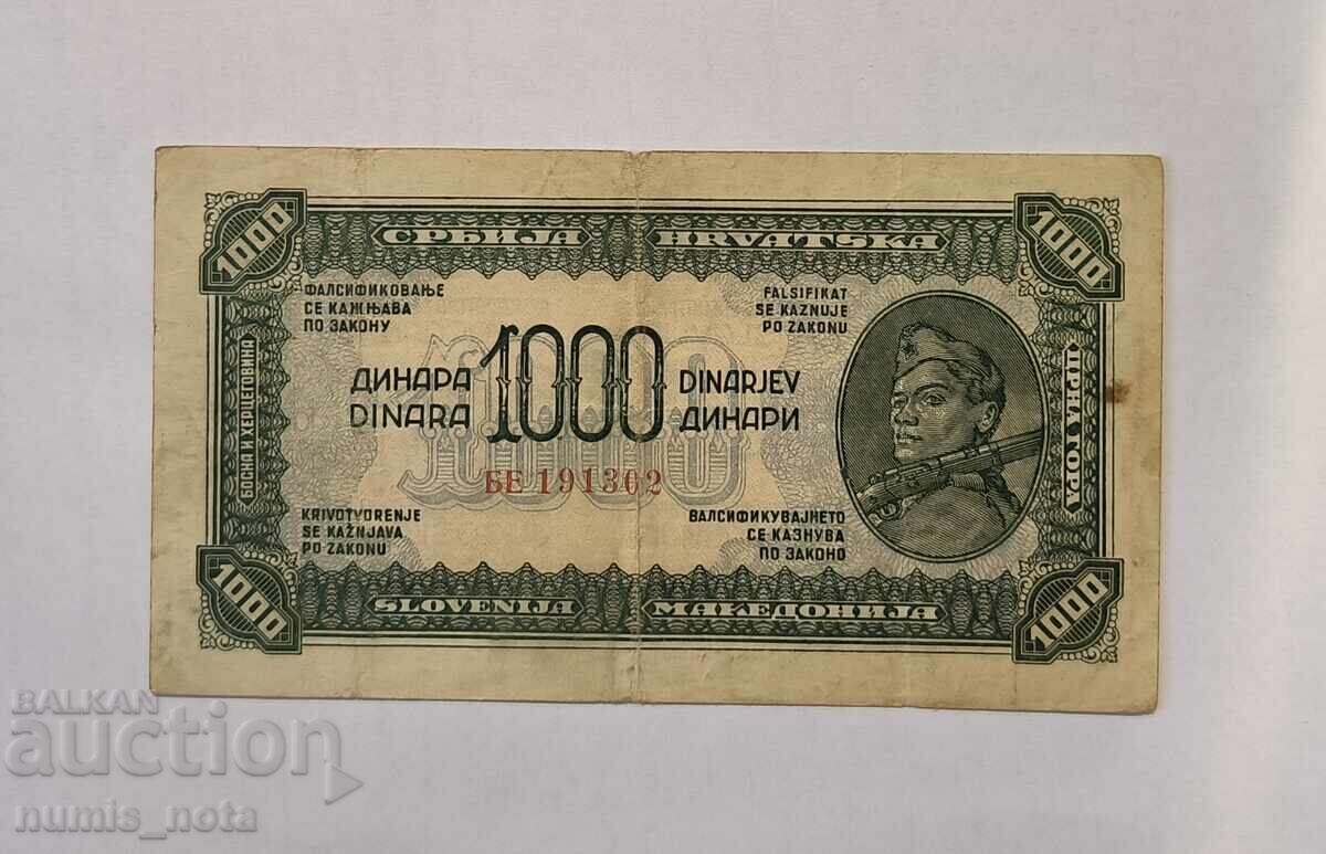 Iugoslavia 1000 dinari 1944 godina Iugoslavia 1000 dinari 1944 godina