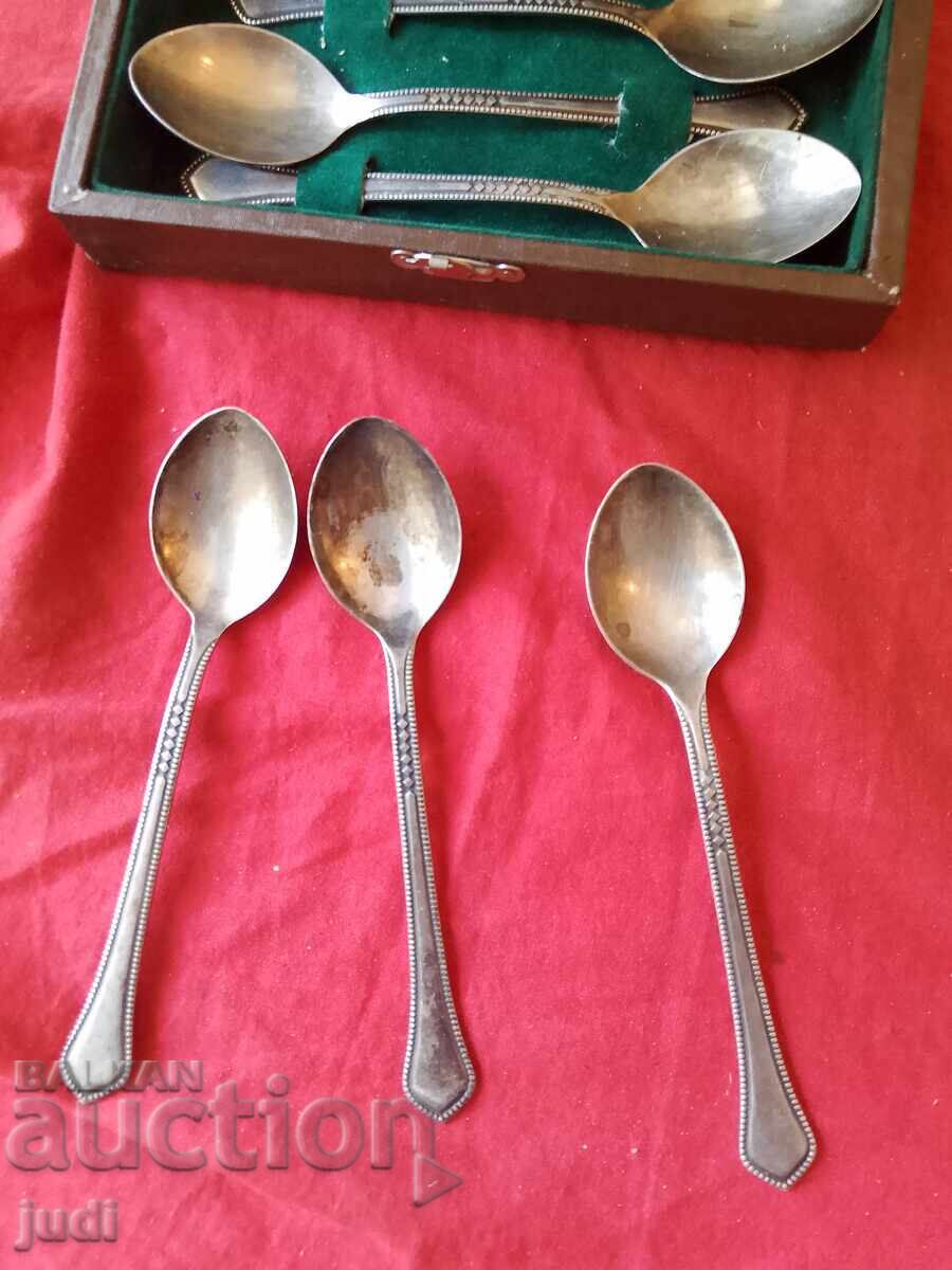 USSR 6 silver-plated spoons with a box with price 80.00 BGN | € 40.90