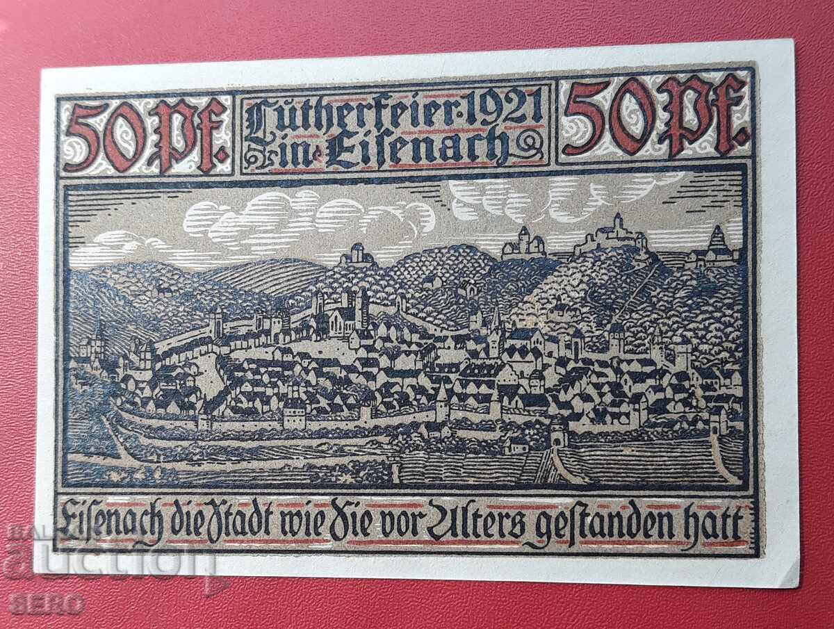 Banknote-Germany-Thuringia-Eisenach-50 pfennig 1921