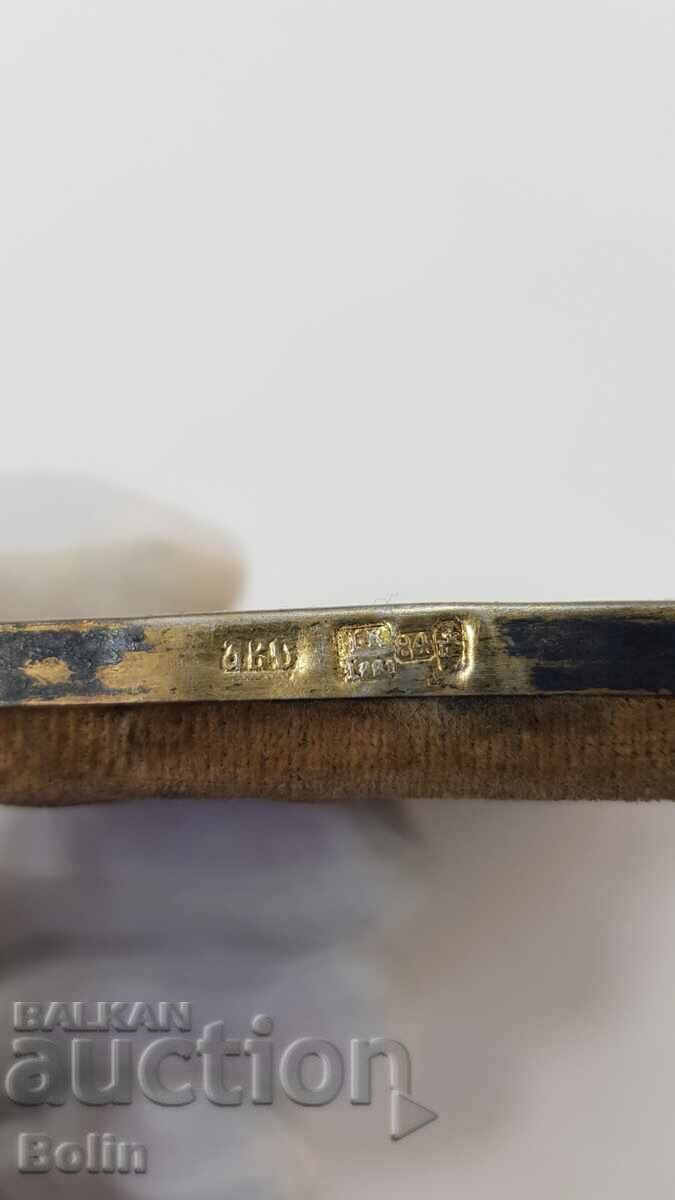 Rare Russian Imperial Silver Icon St. Panteleimon 84 pr 1881 - 5