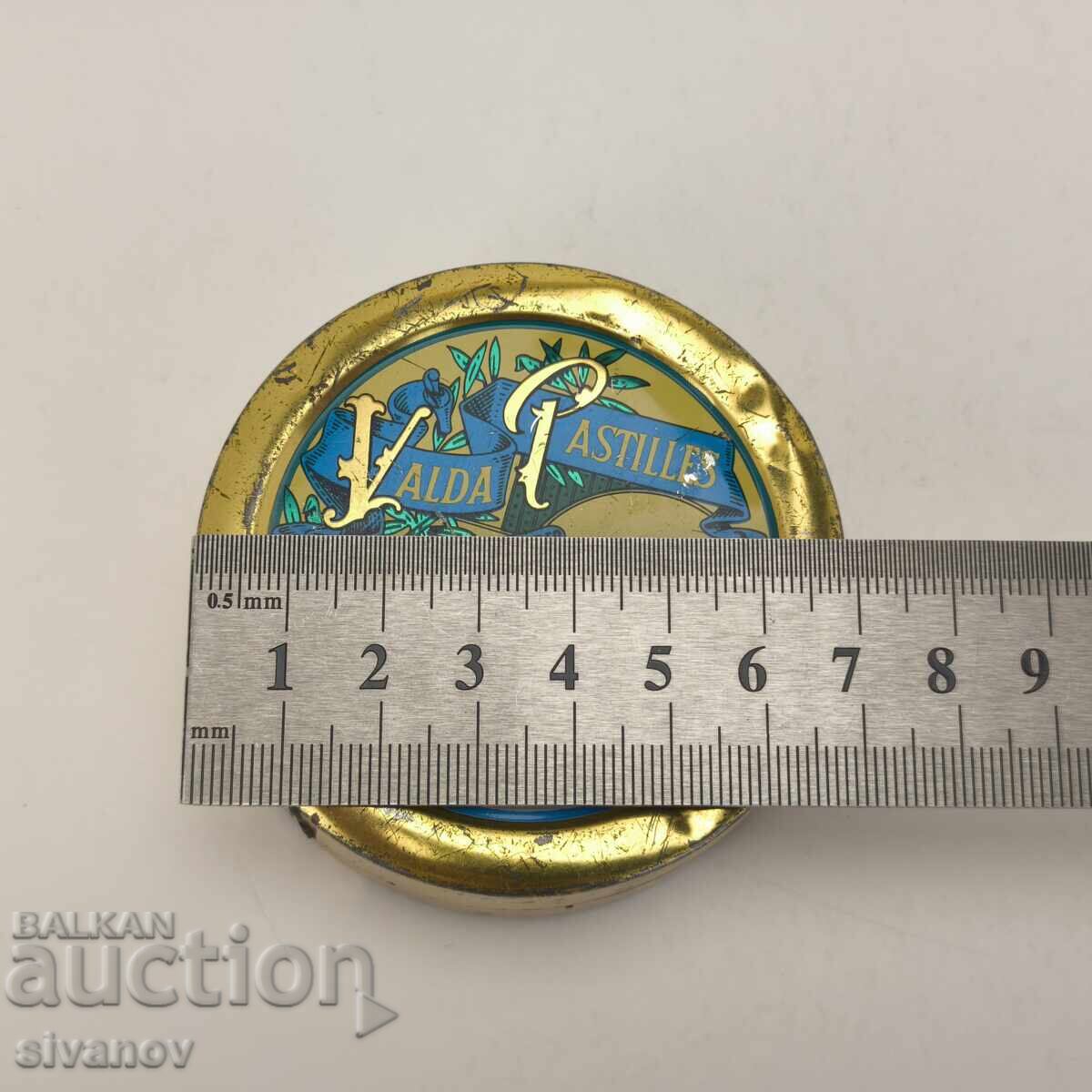 Old French metal VALDA Pastilles candy box #5969 - 6