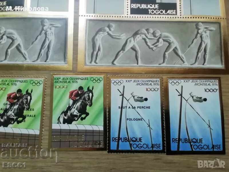 Καθαρές σφραγίδες και μπλοκ Ολυμπιακών Αγώνων Μόντρεαλ 1976 από Τόγκο - 5