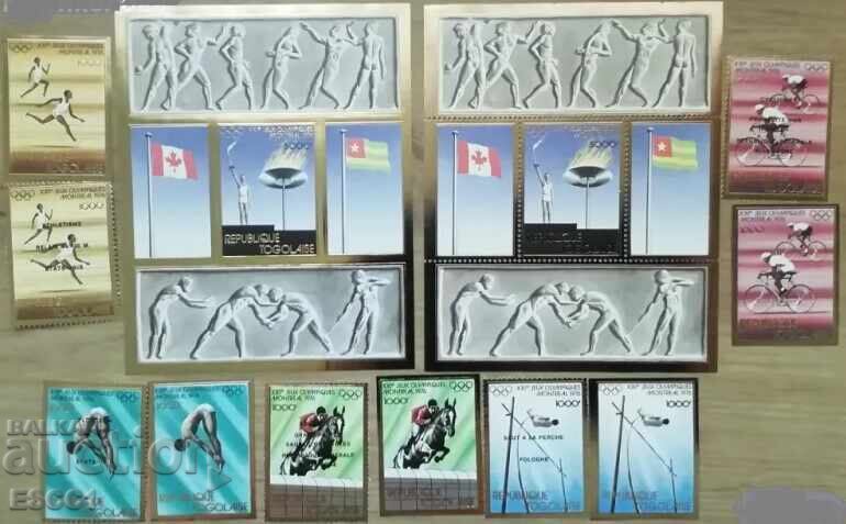 Καθαρές σφραγίδες και μπλοκ Ολυμπιακών Αγώνων Μόντρεαλ 1976 από Τόγκο