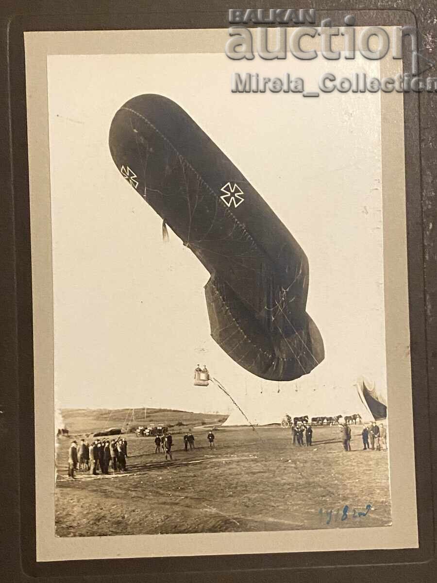 Fotografie balon zmeu dirijabil Bătălia de la Doiran 1918 Fotografie balon zmeu dirijabil Bătălia de la Doiran 1918
