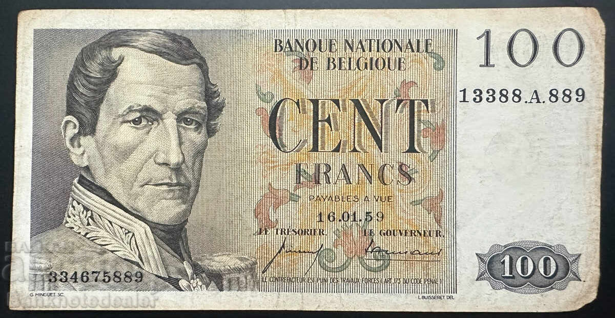Βέλγιο 100 Φράγκα 1959 Pick 129b Ref 5879