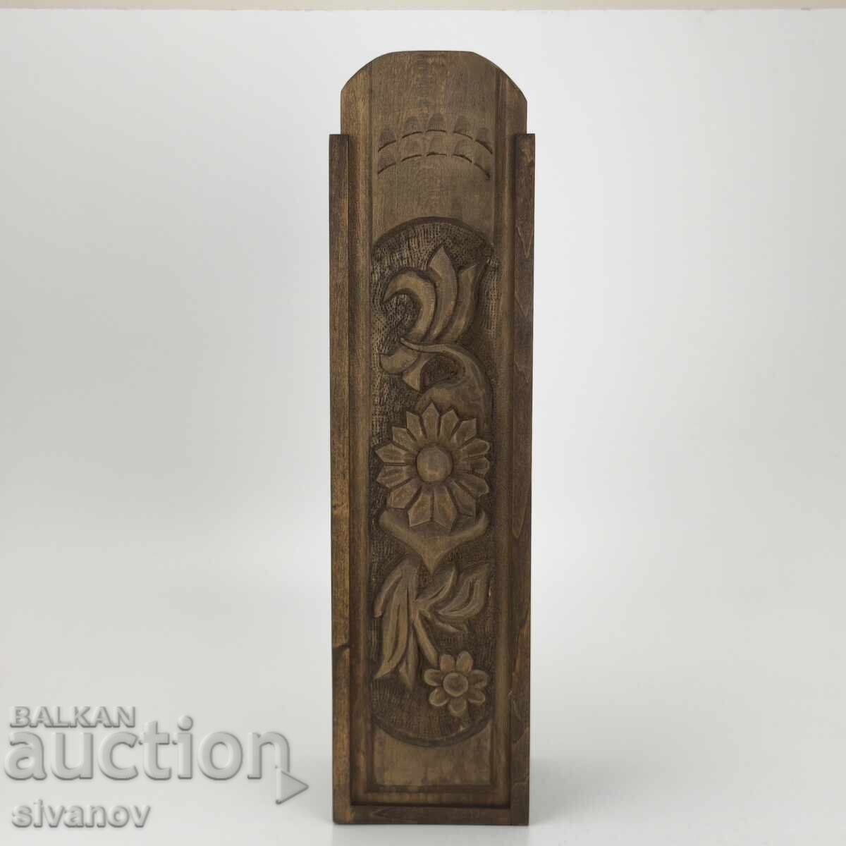 Стара дървена дърво резбована кутия за вино #5973 Стара дървена дърво резбована кутия за вино #5973