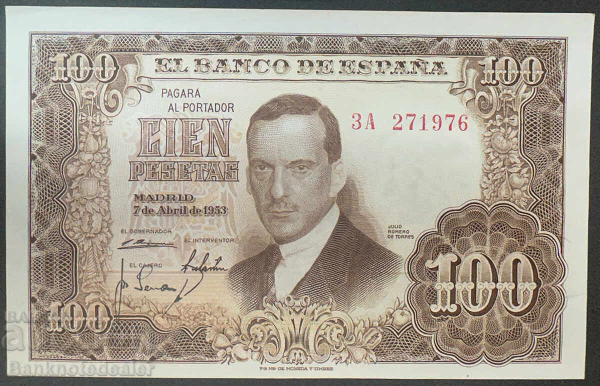 Spain 100 Pesetas 1953 Pick 150 Ref 1976