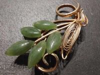 Broșă cu Jad, placată cu aur, super frumoasă 3.06.25