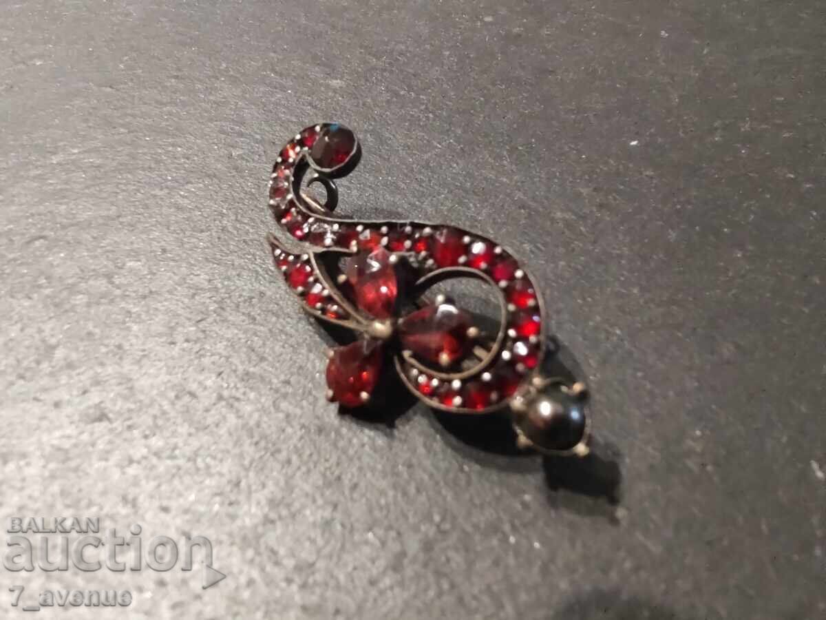 Доставка на Z Брошка с камък: натурален Гранат, супер красива 3.06.25