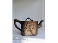 Ceainic vintage, bronz, englezesc, stil ABC Art Nouveau