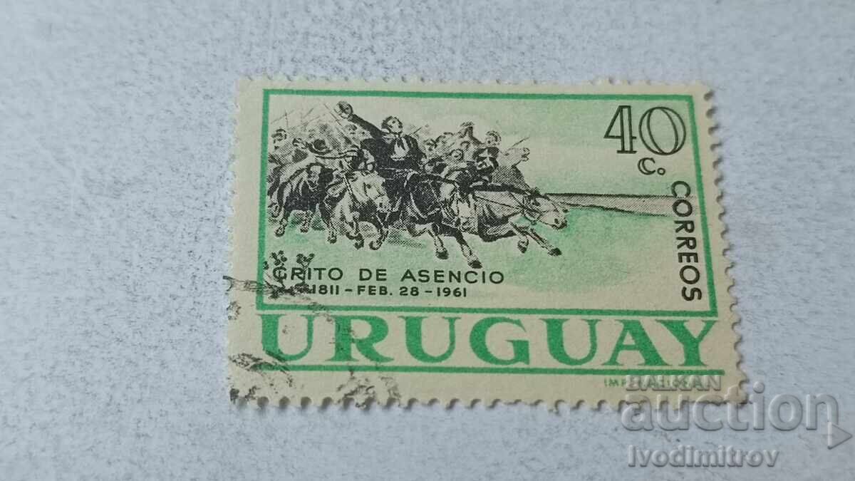 Postage Stamp URUGUAY Grito de Asencio 40 c. 1961