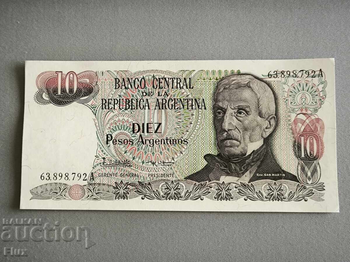 Τραπεζογραμμάτιο - Αργεντινή - 10 πέσος UNC | 1985