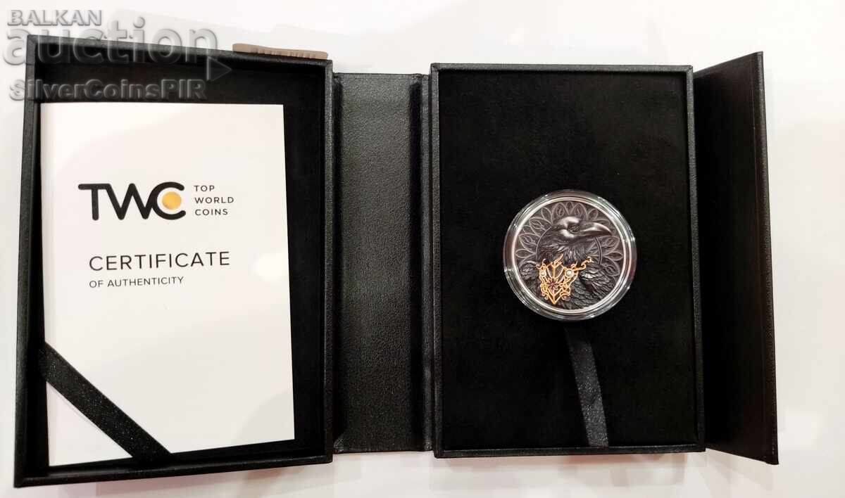 Auction  Silver 1 oz Raven 2025 Creatures of Darkness Cameroon