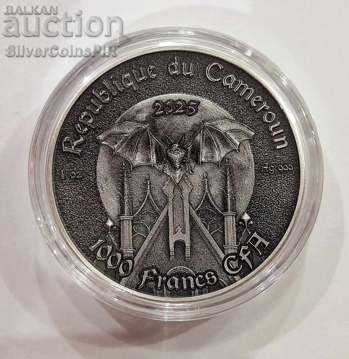 Silver 1 oz Raven 2025 Creatures of Darkness Cameroon - 5