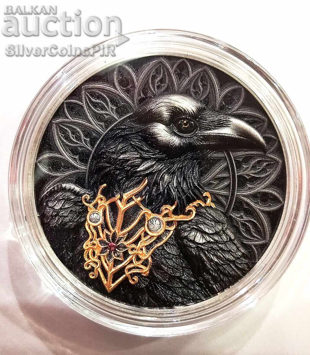 Silver 1 oz Raven 2025 Creatures of Darkness Cameroon