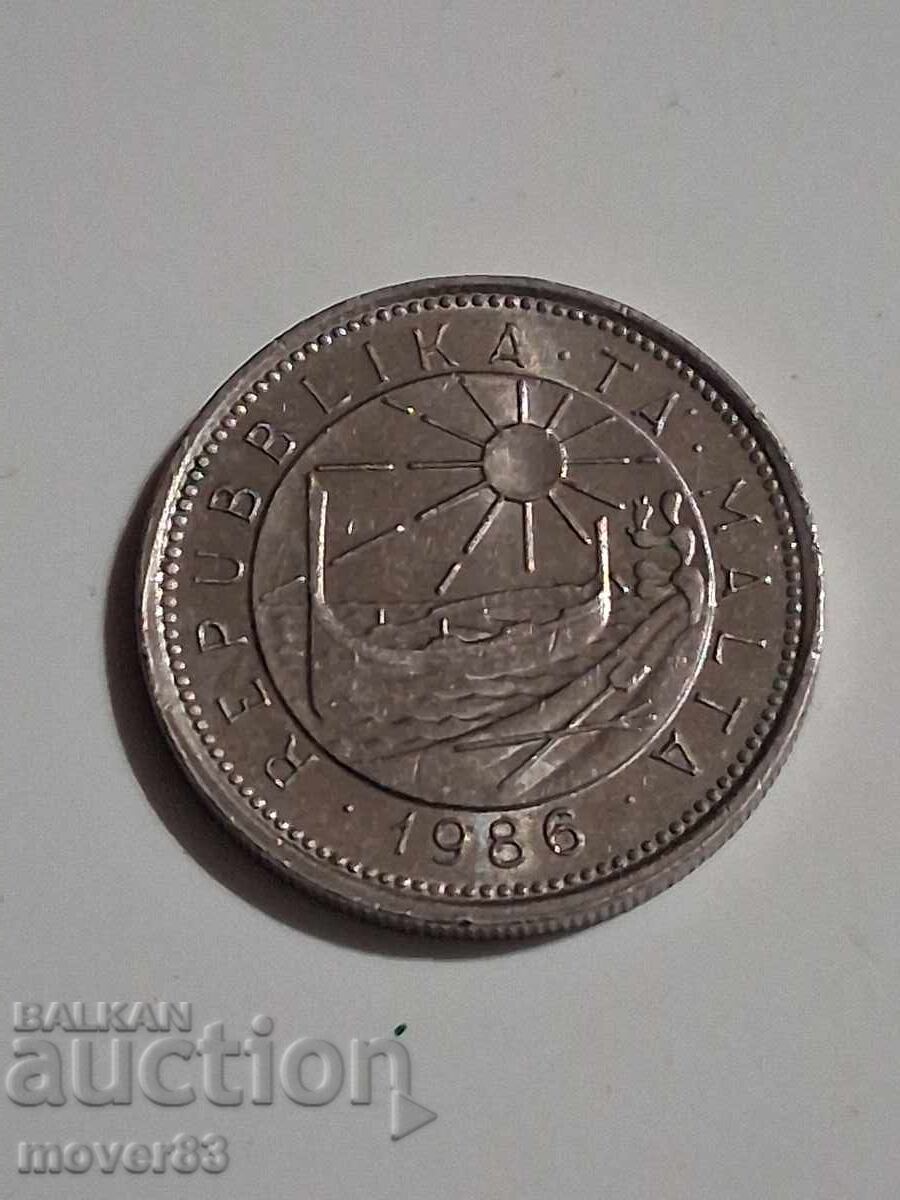 10 cents. Malta. 1986 year with price 0.79 BGN | € 0.40