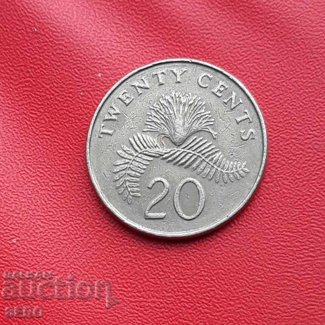 Singapore-20 cents 1987