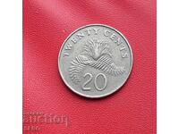 Singapore-20 cents 1987