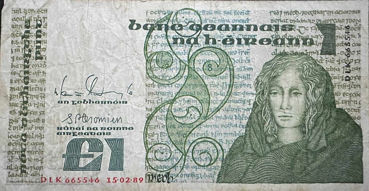 Ιρλανδία 1 Λίρα 1989 Pick 70c Ref 5546