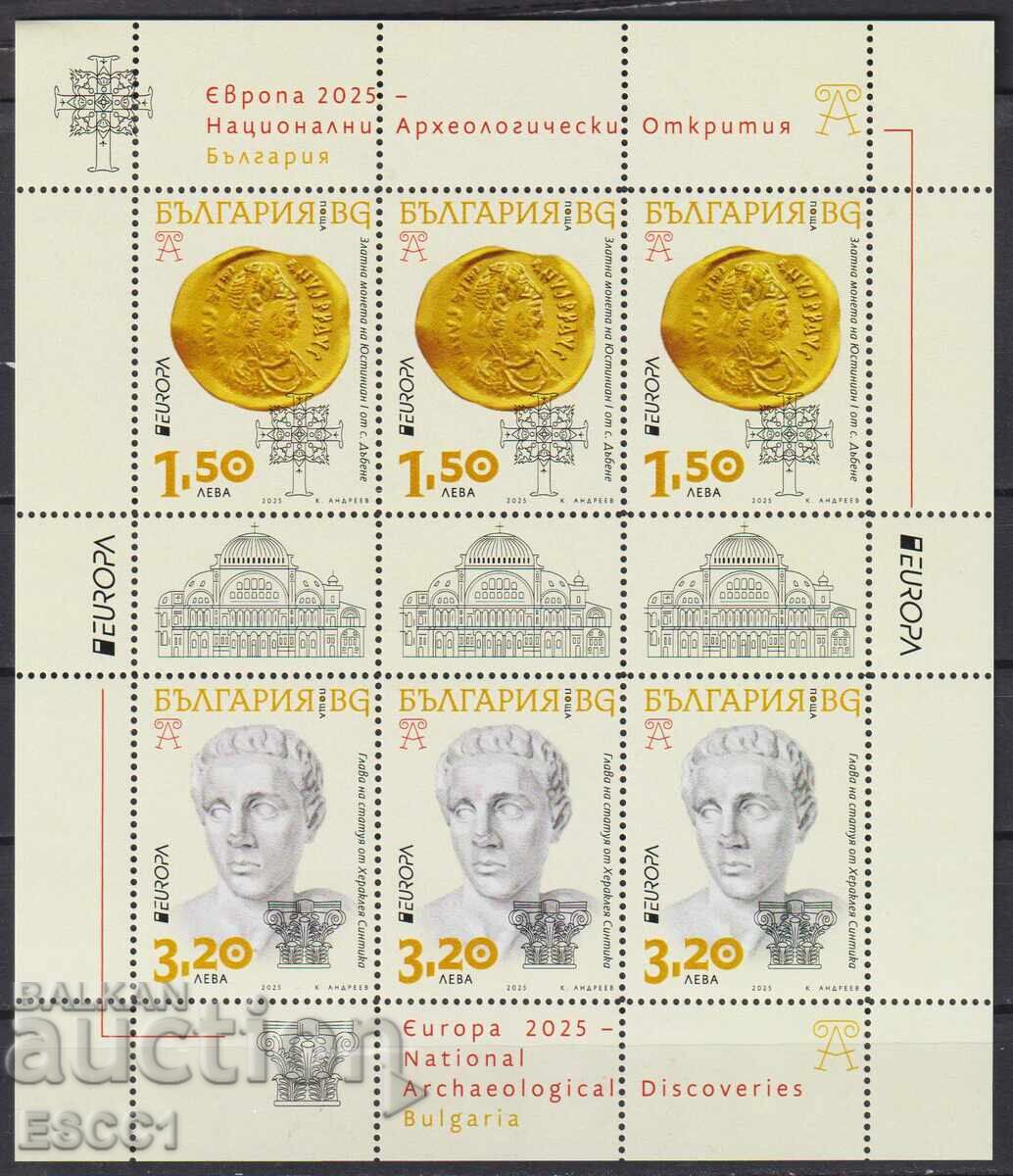 Clean stamps in a small sheet Europe SEPT 2025 from Bulgaria