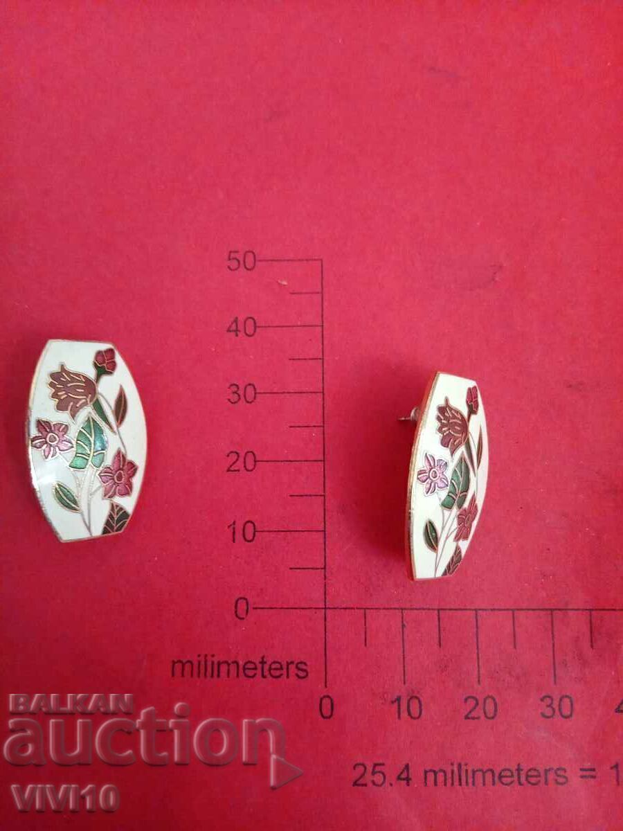 Cercei vechi cu email, de autor